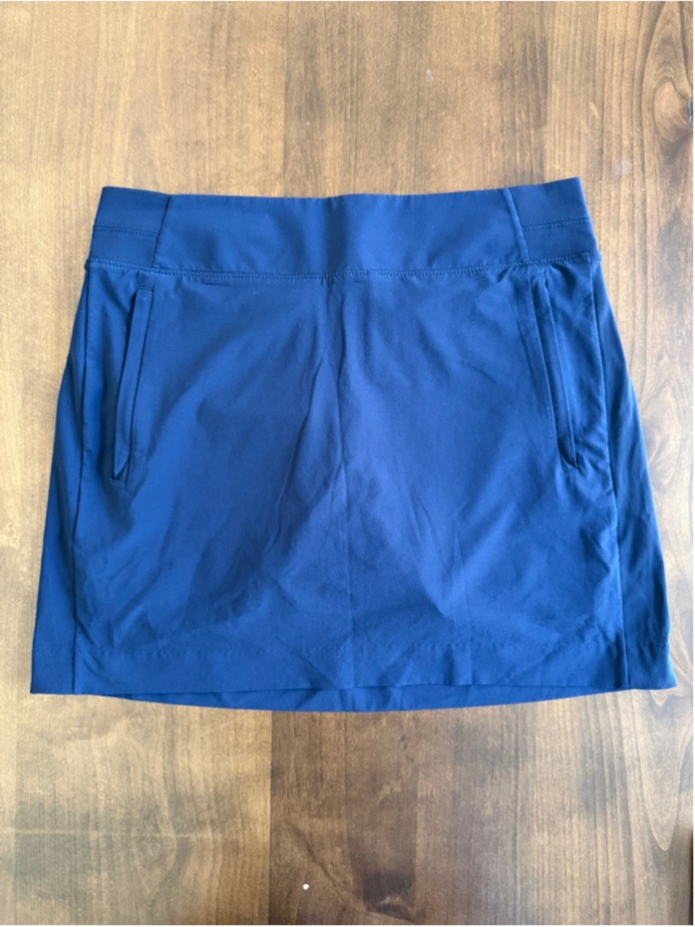 Athleta Brooklyn Skort 16” Navy Blue Size 12 Zipper Pockets EUC
